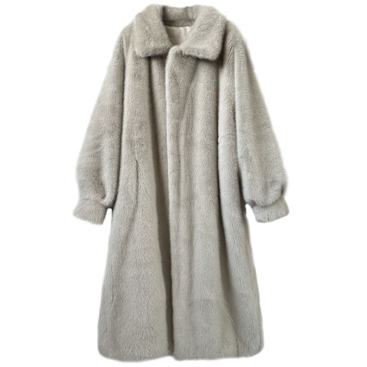 Women's Winter Extended Fashion Leather Fur Coat