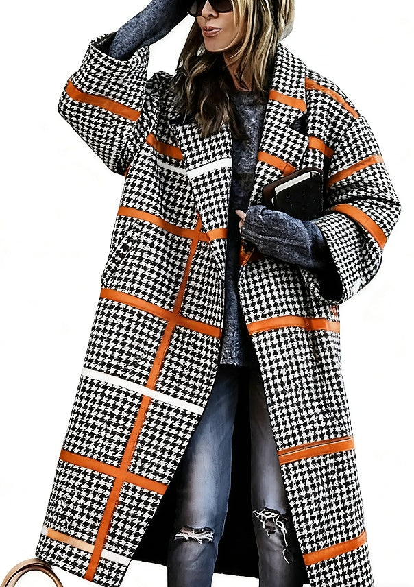 Lady's Multi -color Long-sleeved Coat