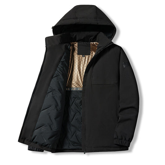 Waterproof jacket for outdoor autumn and winter temperatures.