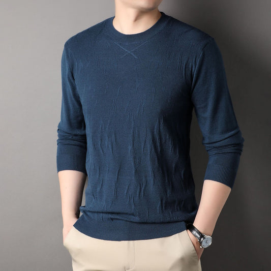 Spring And Autumn Men's Solid Color Sweater