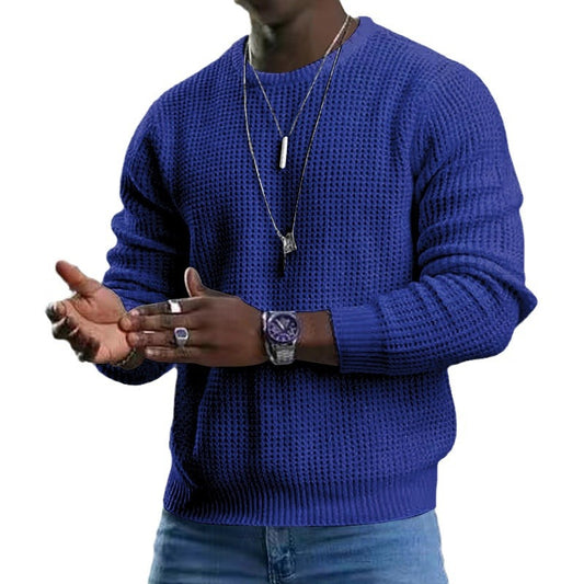 New men's round neck crew neck pullover sweater