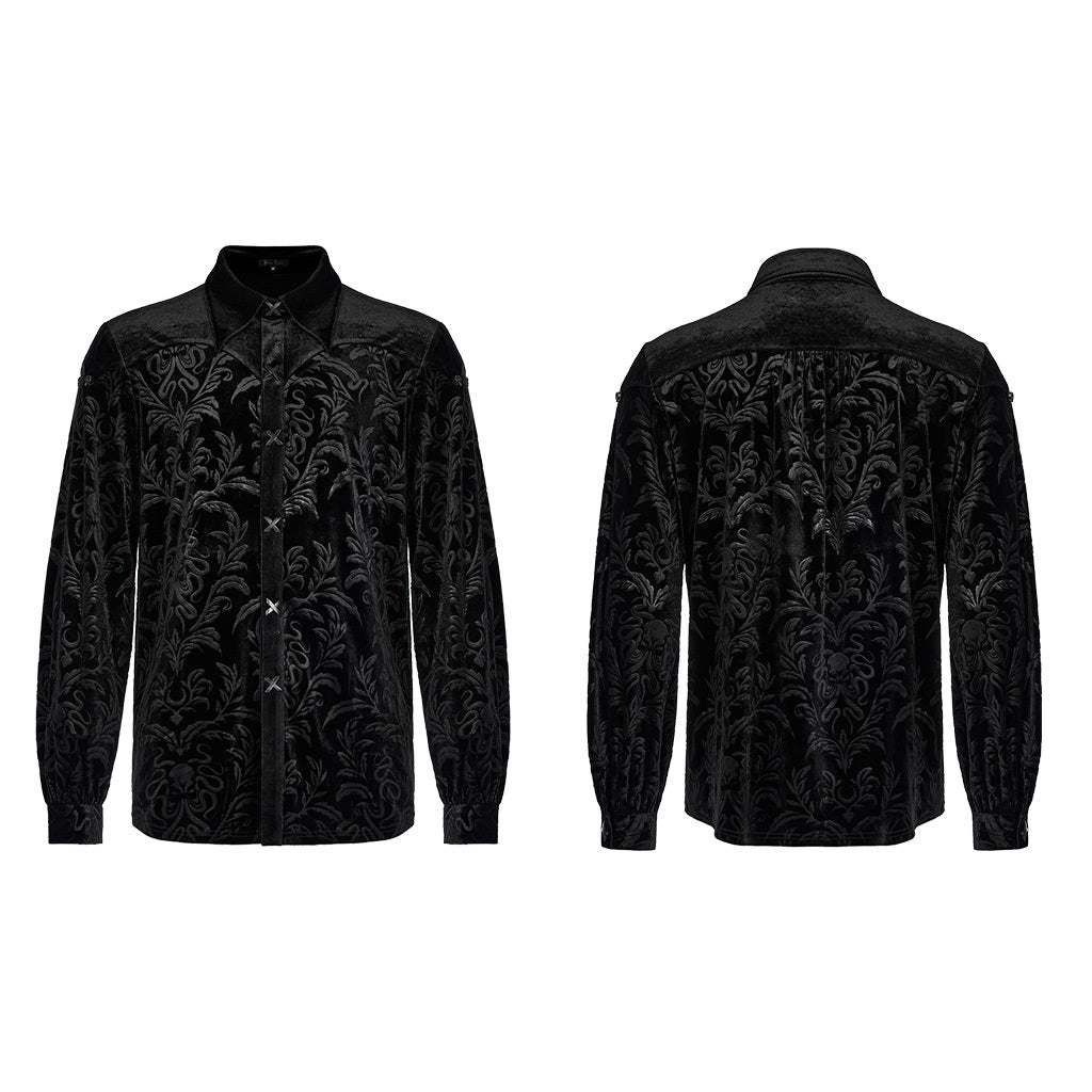 Gothic Court College Style Velvet Men's Shirt