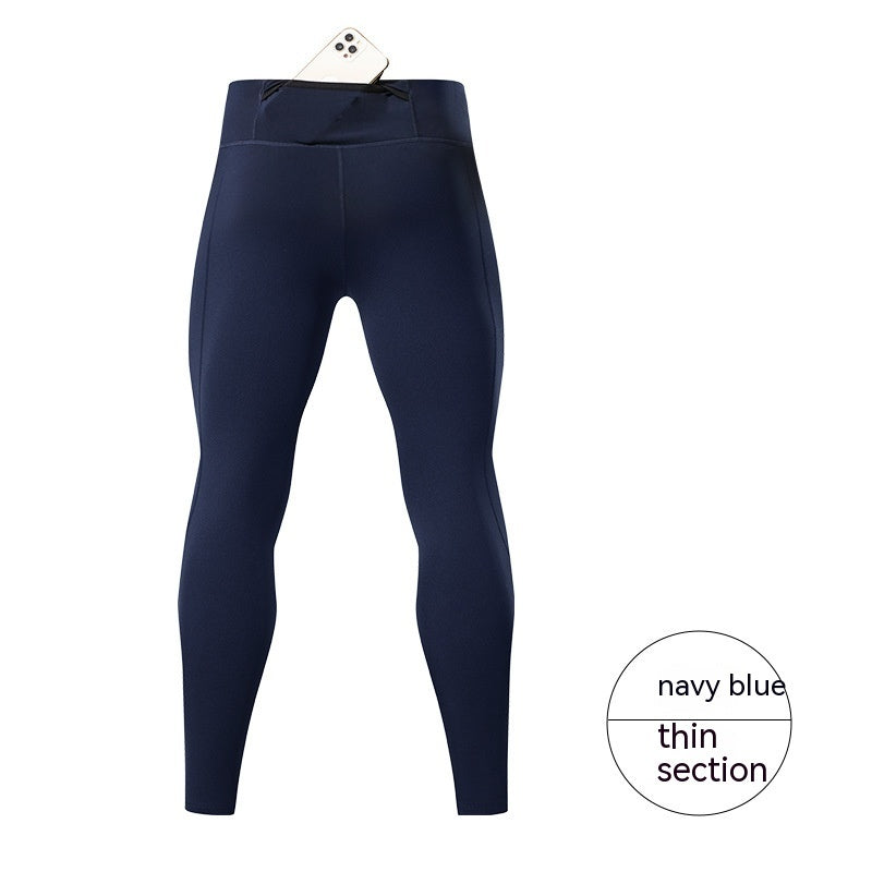 Men's Back Waist Pocket Quick-drying Compressed Pants Outdoor Running Training Fitness Trousers