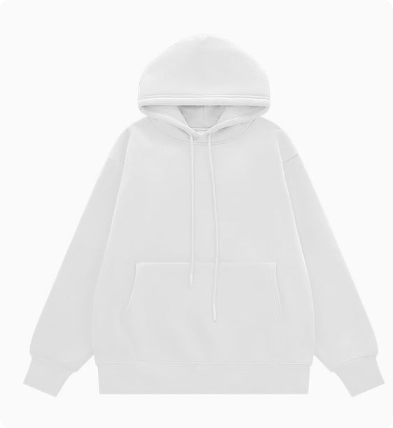 American Street Solid Color Fleece Hoodie for Men and Women