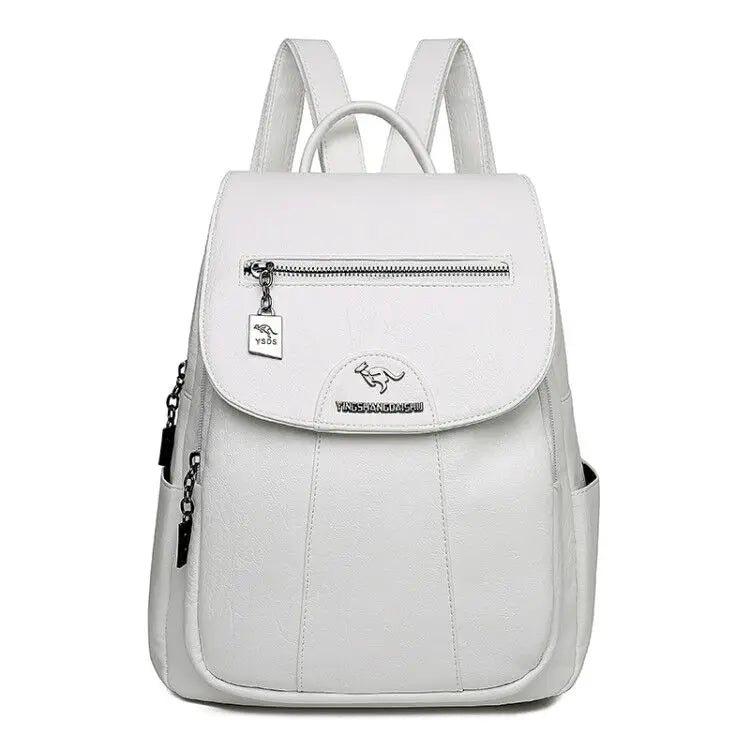 Simple Style Women PU Leather Backpack Women Famous Brand School Backpacks For Girls Daypacks Ladys Backpack Mochila Feminina