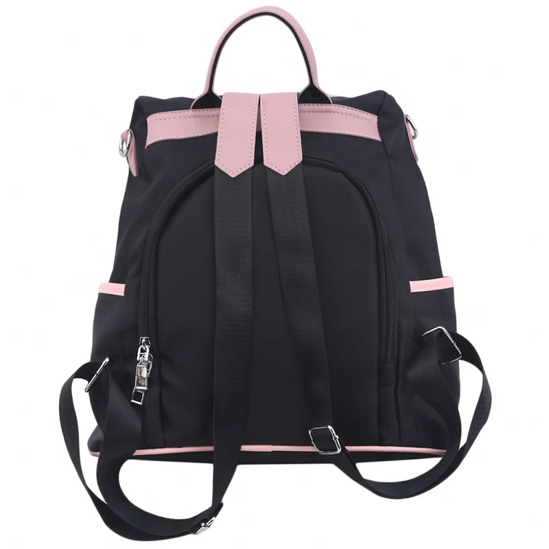 2024 Casual Oxford Backpack Women Black Waterproof Nylon School Bags For Teenage Girls High Quality Fashion Travel Tote Packbag