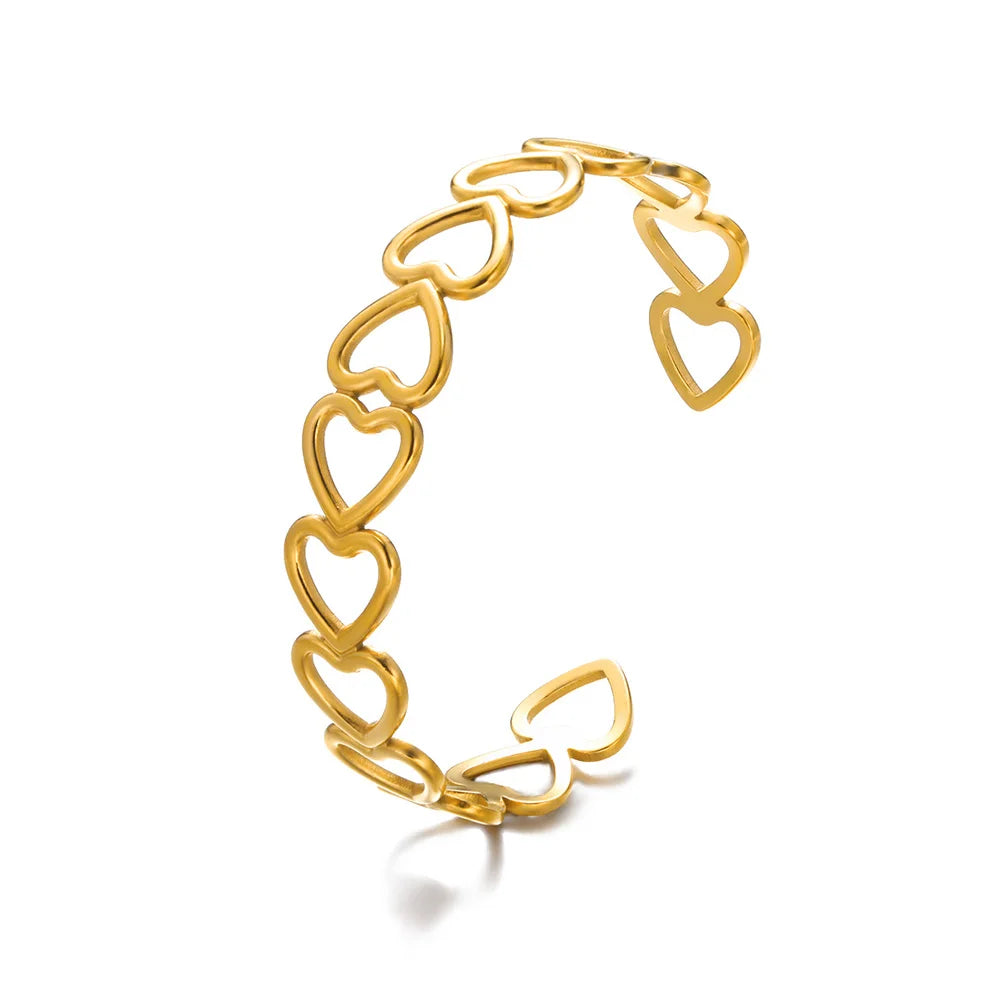 Stainless Steel Bangles Bracelets for women Trendy Aesthetic Opening Bangles Jewelry Wedding Gift pulseras mujer bijoux