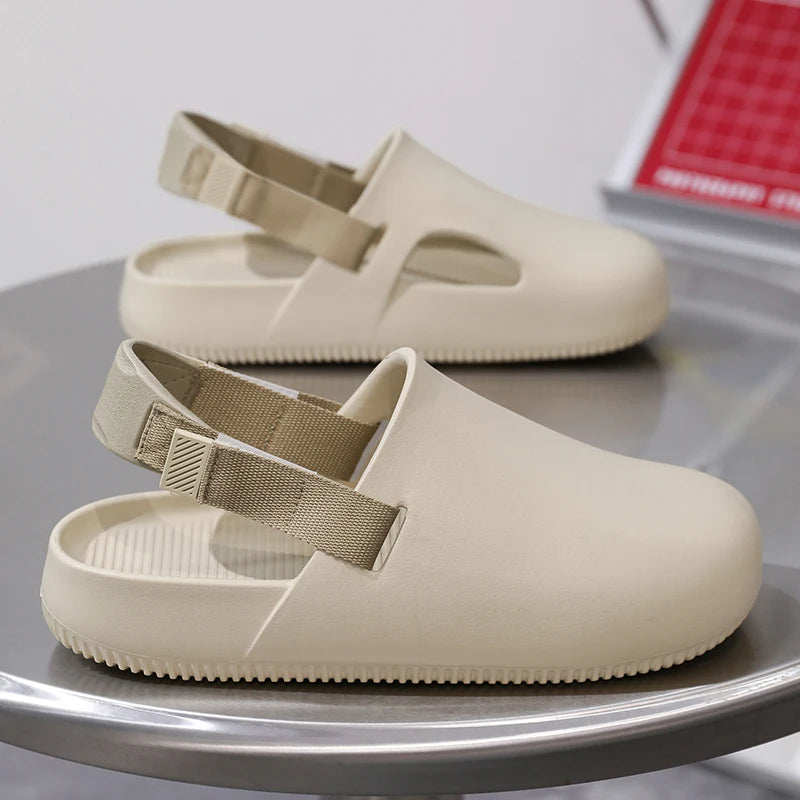 Summers Clogs Man Slippers Men Flat Mules Beach Sandals Quick Drying Water Shoes Work Casual Garden Lightweight Slippers