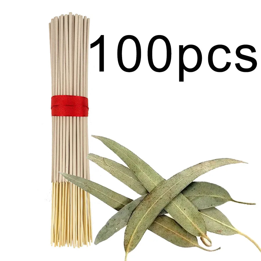 High-Quality Natural Bamboo Eucalyptus Incense Sticks - Long-Lasting Fresh Mint Fragrance, Home Yoga Meditation, Holiday Decoration (Christmas, Halloween, Thanksgiving) - Air Purification and Relaxation Aroma