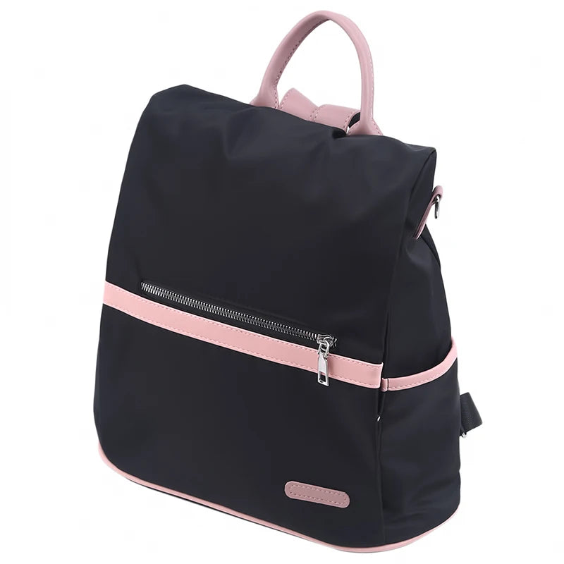 2024 Casual Oxford Backpack Women Black Waterproof Nylon School Bags For Teenage Girls High Quality Fashion Travel Tote Packbag