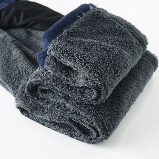 Winter Fleece Ski Pants Men's High Quality Extreme Cold Wool Thick Warm Trousers Women New 2025 Outdoor Camping Work Sweatpants
