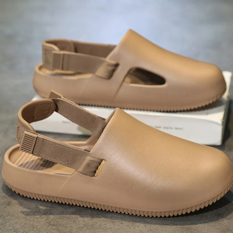 Summers Clogs Man Slippers Men Flat Mules Beach Sandals Quick Drying Water Shoes Work Casual Garden Lightweight Slippers