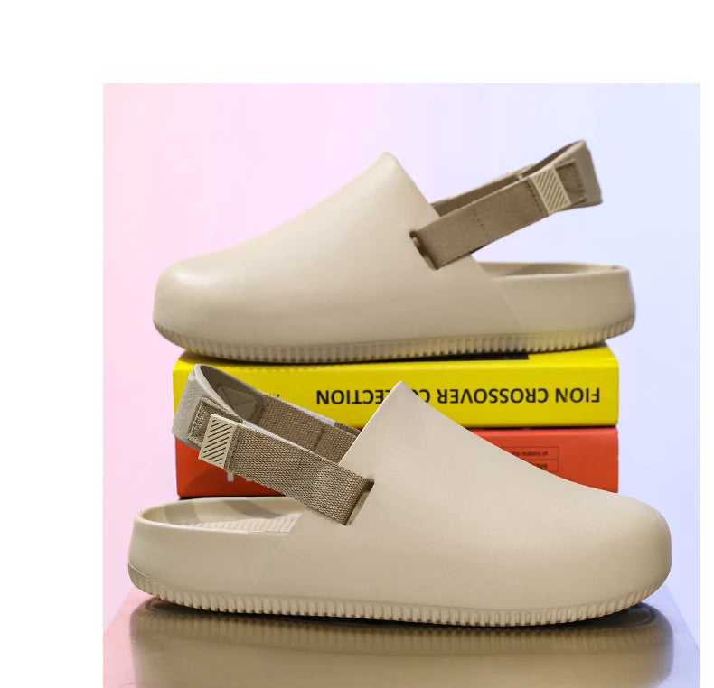 Summers Clogs Man Slippers Men Flat Mules Beach Sandals Quick Drying Water Shoes Work Casual Garden Lightweight Slippers