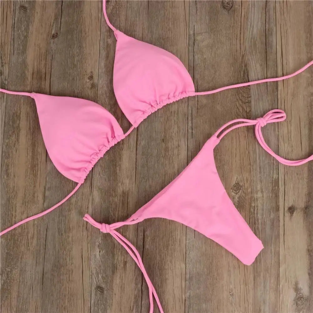 Summer Swimsuit Women Sexy Bikini Set Push-up Padded Bra Thong Two Pieces Swimwear Beachwear Bathing Suit female sexy swimsuits