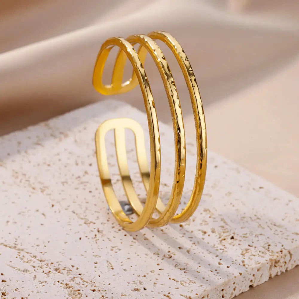 Stainless Steel Bangles Bracelets for women Trendy Aesthetic Opening Bangles Jewelry Wedding Gift pulseras mujer bijoux