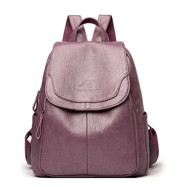 Ladies Bookbag Rucksack Women Large Capacity Backpack Purses High Quality PU Leather Female Vintage School Bags Travel Bagpack