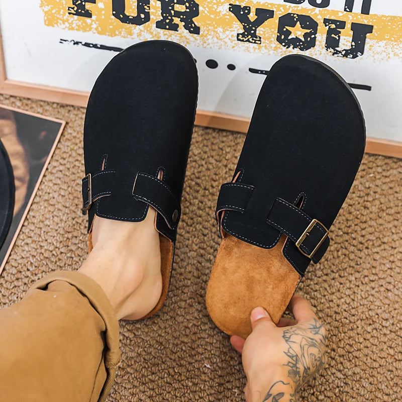 Fashion Men Mules Shoe with Arch Support Birkens Mens Shoes Men's Suede Sandals Retro Cork Clogs Unisex Classic Beach Тапочки