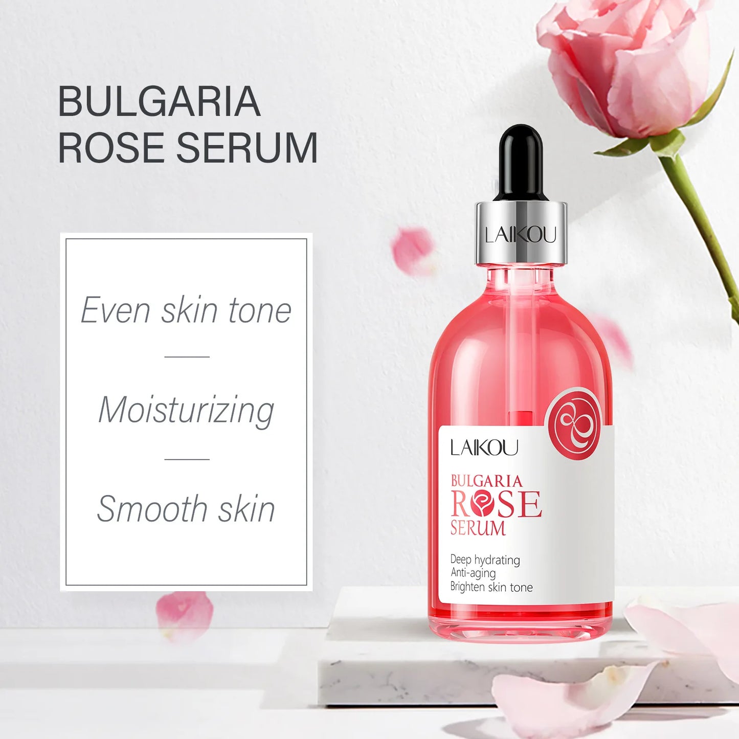 LAIKOU Cherry Blossom or Rose Essence Solution Moisturizing Facial Care Brighten Tighten Hydrating Repair Soothe Soften 100ml