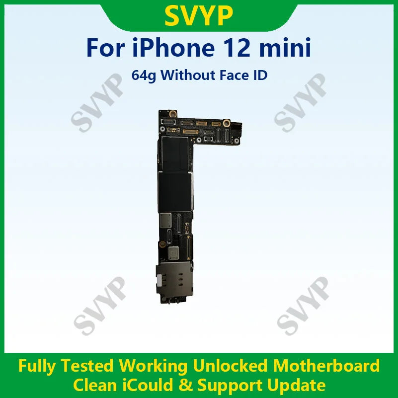 Unlocked Mainboard Fully Tested 100% Working Motherboard Compatible With 12 Mini With Face ID Cleaned iCloud And Support Update