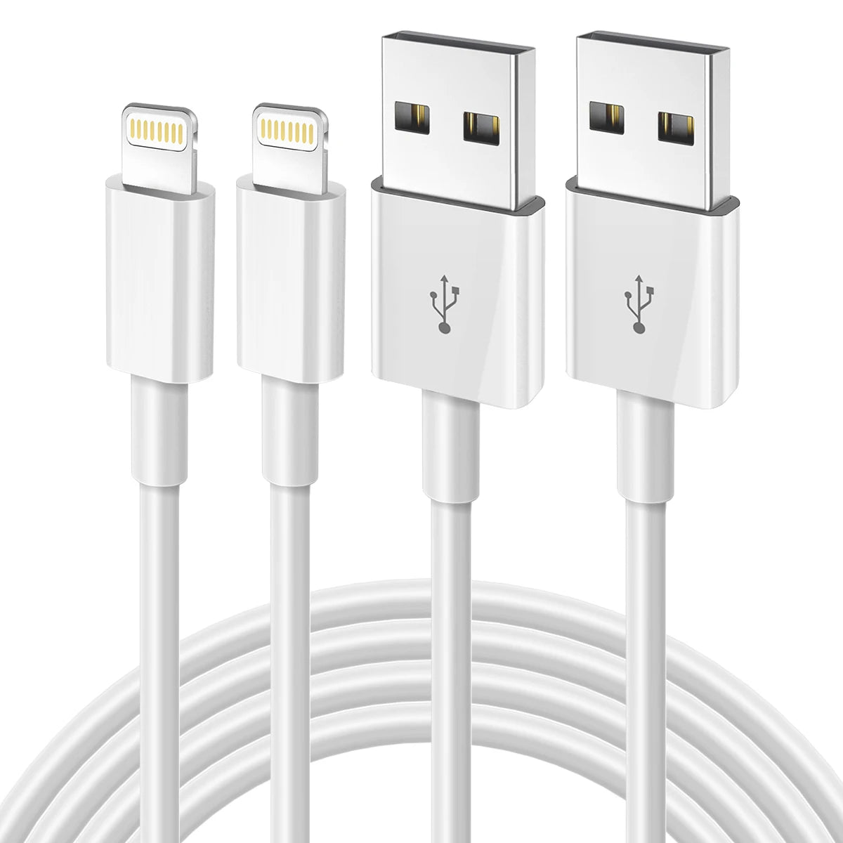 3A USB Cable For iPhone 14 13 12 11 Pro Max X XR 6s 7 8 Plus 3ft 6ft Lead Mobile Phone Fast Charging Cord Data Charger Wire
