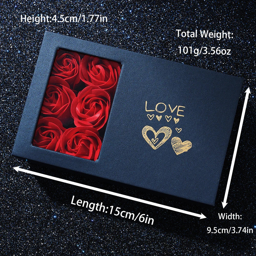 6Pcs Fashion Luxury Women Watch Necklace Earrings Ring Set For Women Rhinestone Wristwatch Bracelet Set Valentine's Day Gift