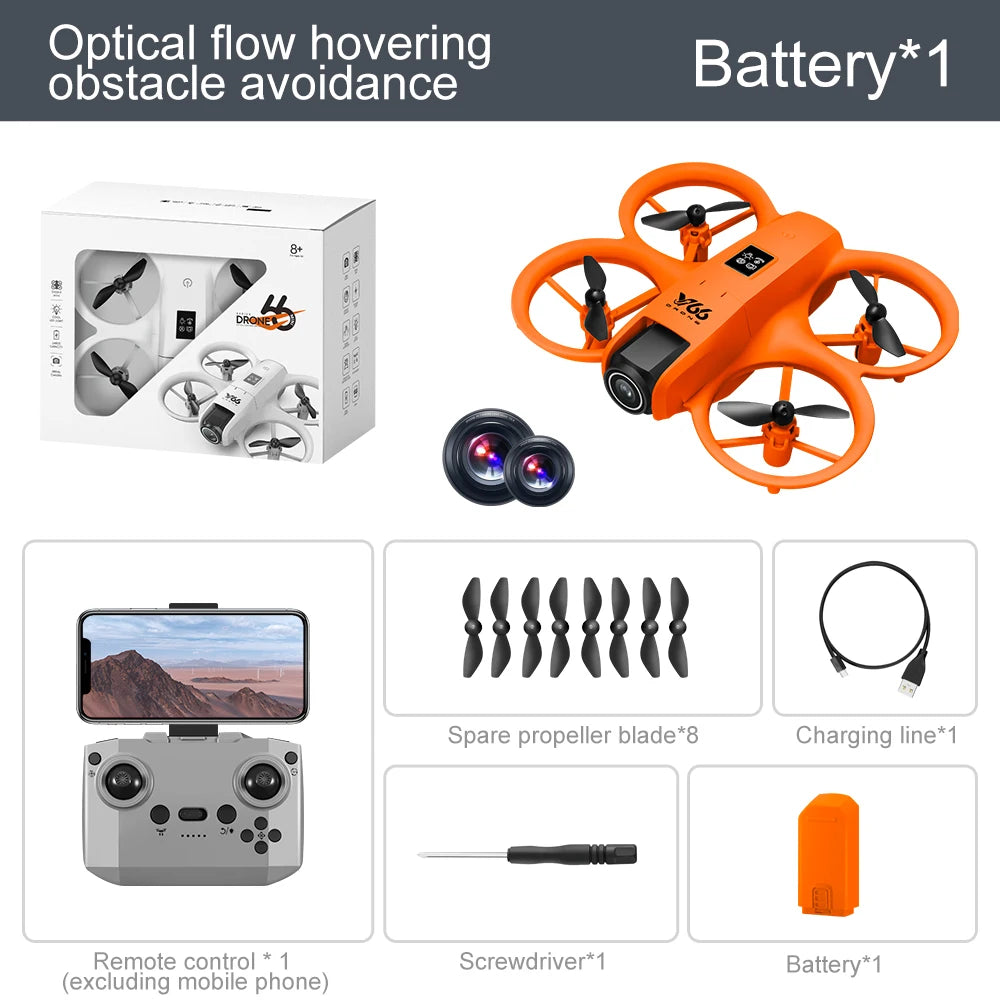 V66 Mini Drone 4K Profession HD Wide Angle Camera WiFi FPV RC Dron Height Keep Helicopter Foldable Quadcopter Kids Toys Gift 4DR