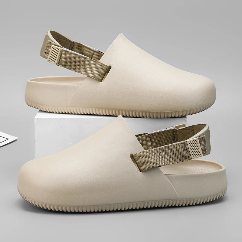 Summers Clogs Man Slippers Men Flat Mules Beach Sandals Quick Drying Water Shoes Work Casual Garden Lightweight Slippers