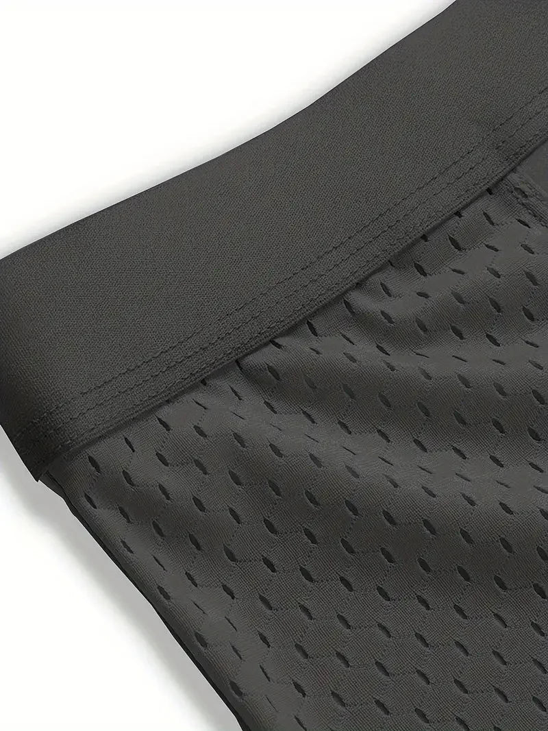 8pcs/set Men's Underwear Ice Silk Mesh Men Panties Breathable Traceless Fashion Panties Male Solid Color Boxer Shorts