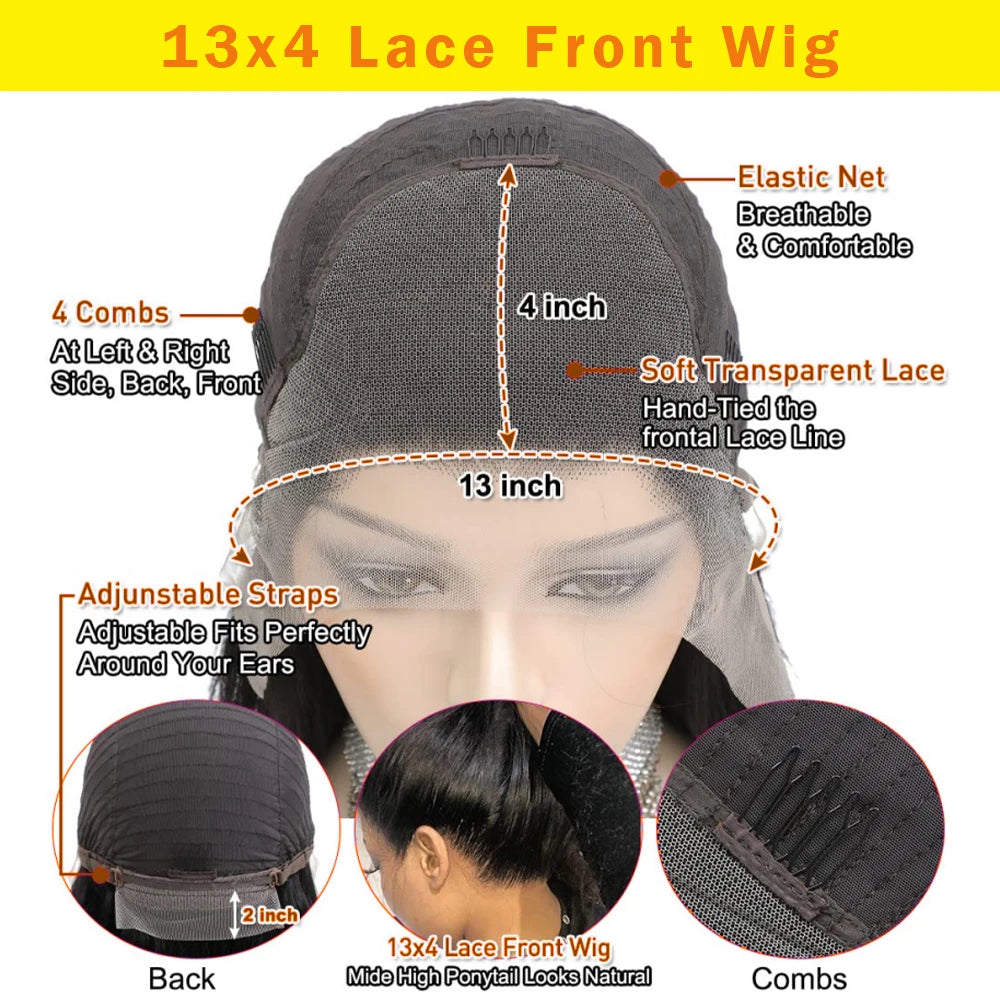 Short Bob Glueless Wigs Deep Wave Glueless Human Hair Ready To Wear 180% Pre Cut Lace 4x4 13x4 Culry Lace Front Human Hair Black