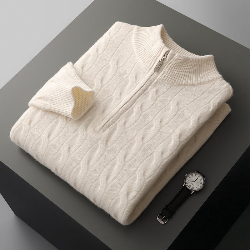 Jacquard Double-strand Thickened Long-sleeved Sweater
