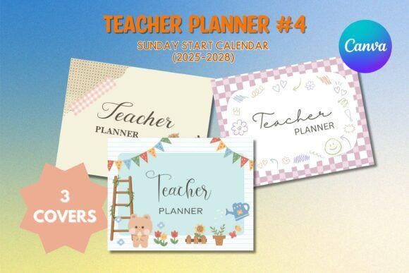 Editable Teacher Planner 2025-2028: Canva Template (Digital Download ...