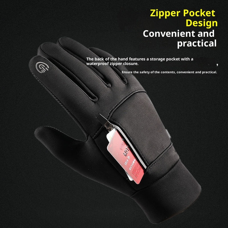 Men's Cycling Gloves Q803 Fleece-lined Polar Fleece Wear-resistant