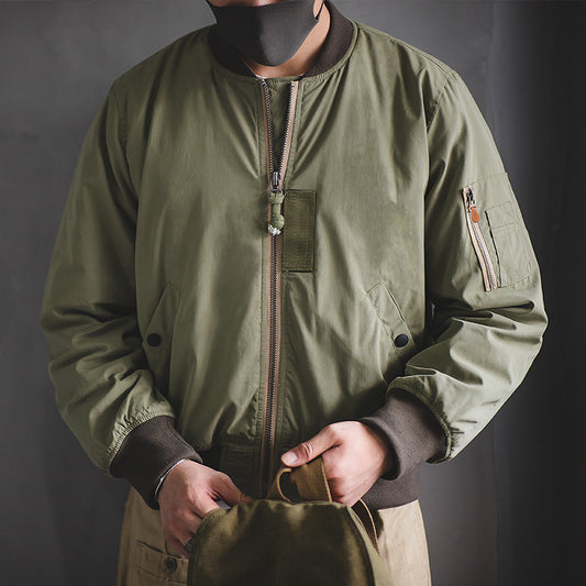 Army Green Winter Thick Cotton Baseball Jacket
