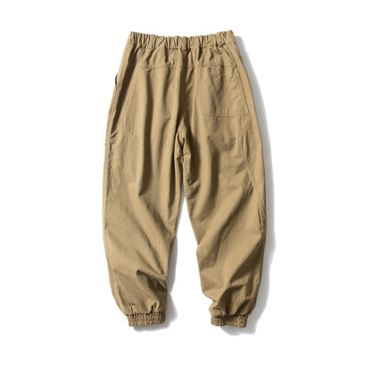 Solid Color Large Pocket Tapered Casual Pants
