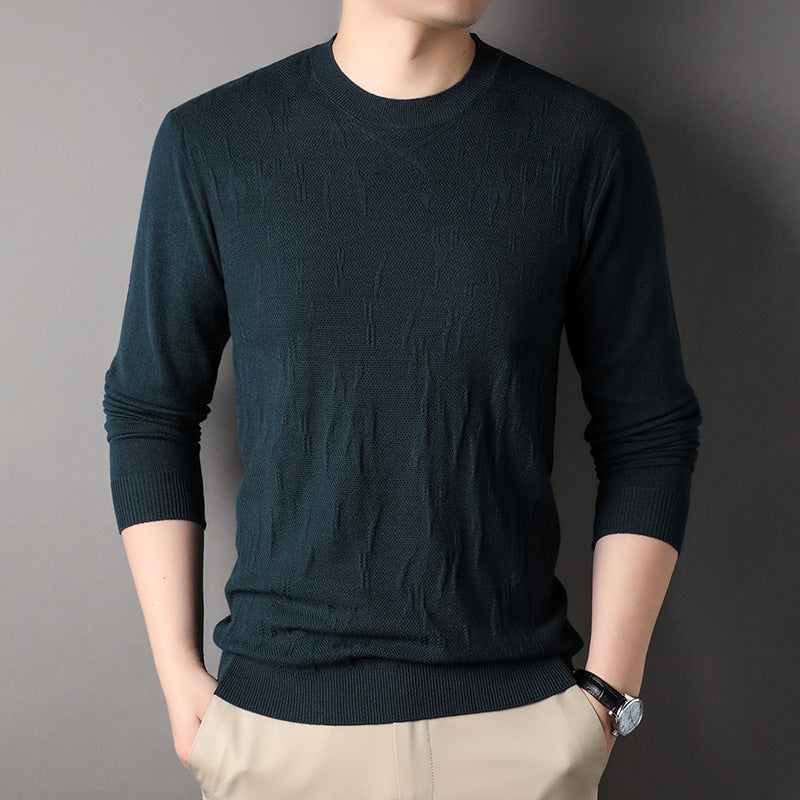 Spring And Autumn Men's Solid Color Sweater
