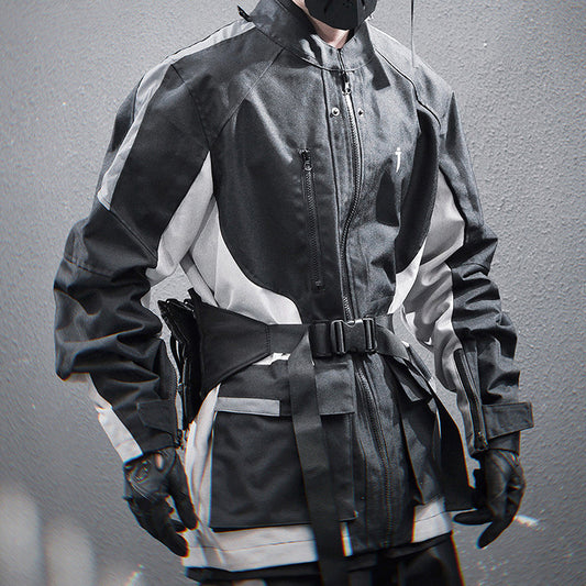 Outdoor Color Contrast Patchwork Loose Leisure Work Jacket