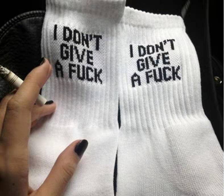 Hot Sale English Letters FUCK Letters Cotton Sock