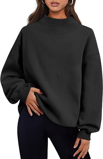 Women's Casual Style Fleece Thick Half Turtleneck Loose Sweater