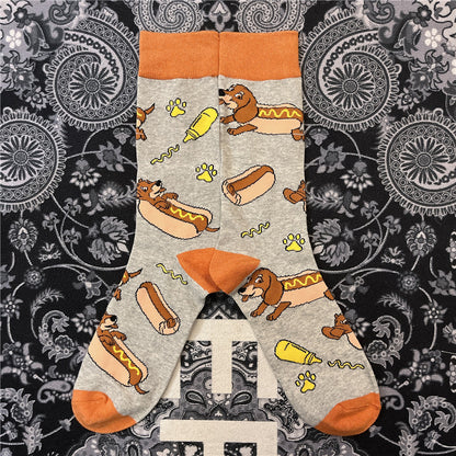 Medium Sock Funny Hot Dog Dachshund