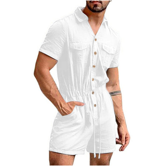 Fashion Men's Printed Beach Shirt One-piece