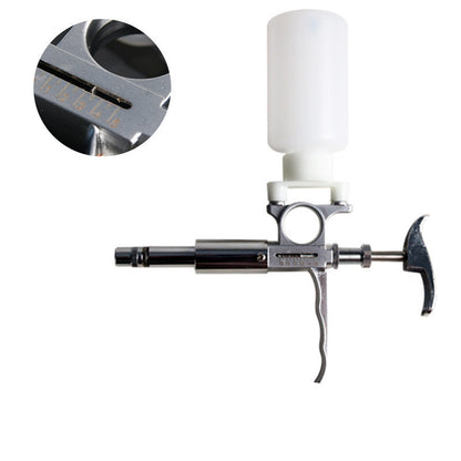 Adjustable continuous pet syringe