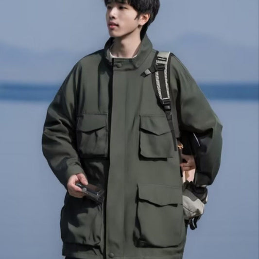 Multi-pocket Workwear Handsome Hong Kong Style Casual Jacket