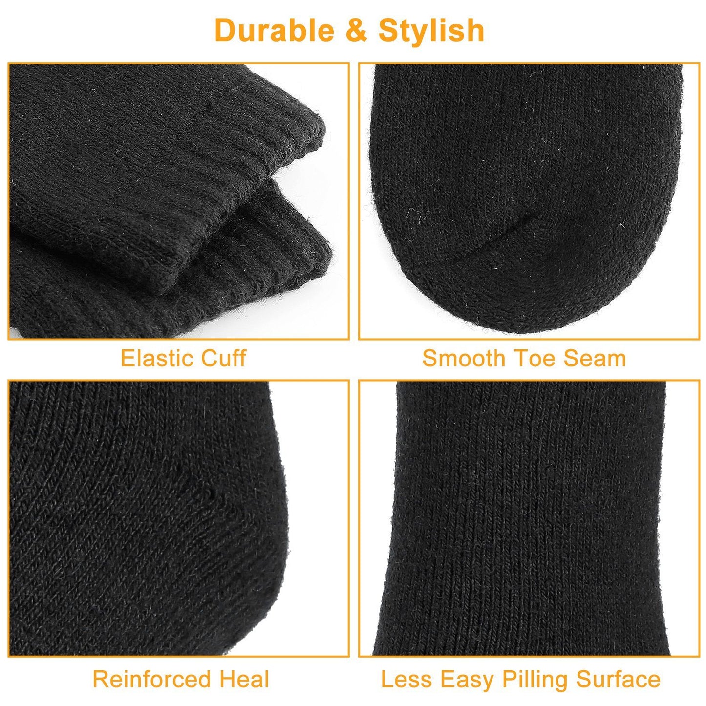 3 Color Options -- 3 Pairs Men Warm Wool Socks Soft Cozy Winter Thermal Socks For Men Thick Heat-Trapping Moisture Wicking Socks Indoor Outdoor