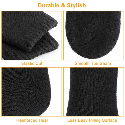 3 Color Options -- 3 Pairs Men Warm Wool Socks Soft Cozy Winter Thermal Socks For Men Thick Heat-Trapping Moisture Wicking Socks Indoor Outdoor