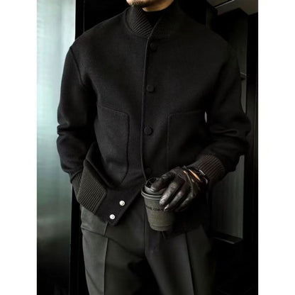 Solid Color Stand-up Collar All-match Trendy Jacket Coat