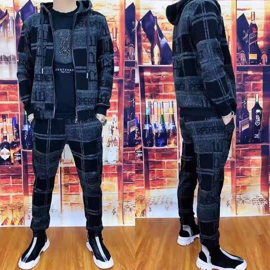 New Men's Plus Size Sports Casual Suit
