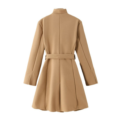 Women's Jacket with Lapel Bow, Lace-up, Knitted
