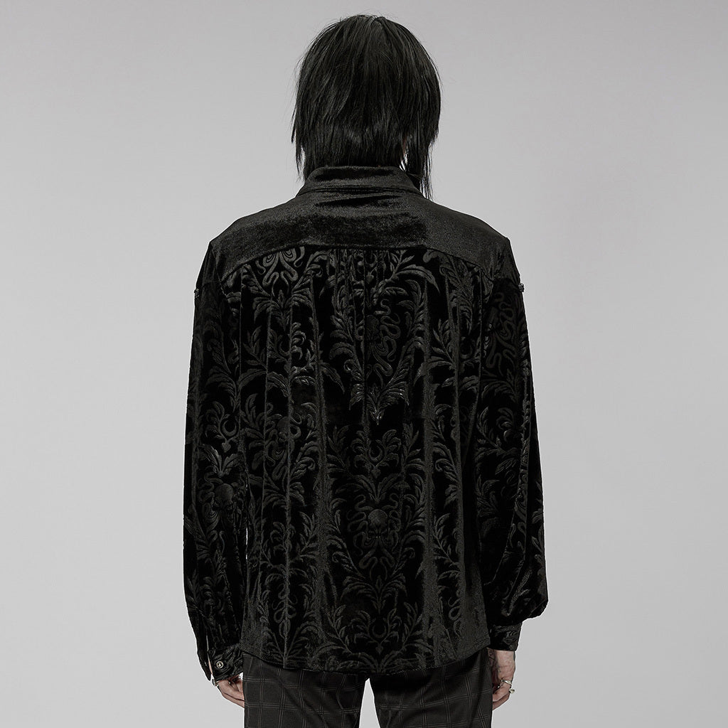 Gothic Court College Style Velvet Men's Shirt