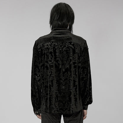 Gothic Court College Style Velvet Men's Shirt