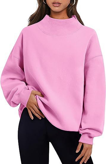 Women's Casual Style Fleece Thick Half Turtleneck Loose Sweater